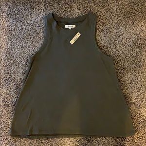 Madewell ribbed knit green top